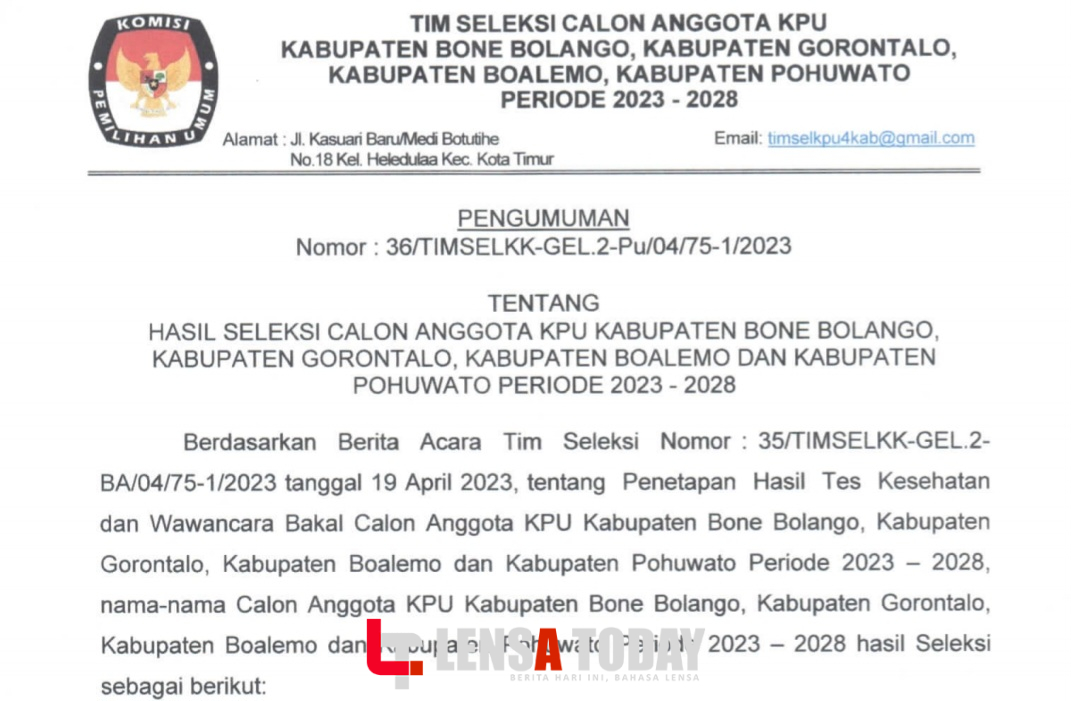 Timsel Anggota KPU Umumkan Nama-Nama Lulus Seleksi Tes Kesehatan dan Tes Wawancara