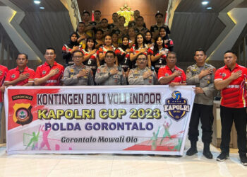 Resmi Lepas Atlet Bola Voli Turnamen Kapolri Cup 2023, Kapolda Gorontalo: Jaga nama baik Gorontalo