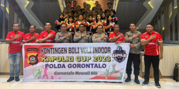 Resmi Lepas Atlet Bola Voli Turnamen Kapolri Cup 2023, Kapolda Gorontalo: Jaga nama baik Gorontalo