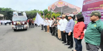 Bendera Kirap Pemilu 2024 diterima Langsung Oleh Bupati gorontalo Utara