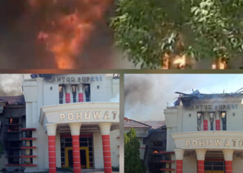 Straight News : Ribuan Masa Aksi Bakar Kantor Bupati & DPRD Pohuwato