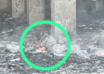 Hampir Sepekan, Kepulan Api Kecil Masi Terlihat di Dalam Kantor Bupati Pohuwato