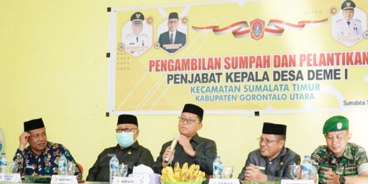 Penjabat Kades Deme I Resmi Di Lantik, Ini Harapan Bupati Gorut