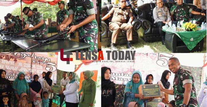 HUT Ke – V Kodim 1313 Pohuwato di Warnai Atraksi dan Bhakti Sosial