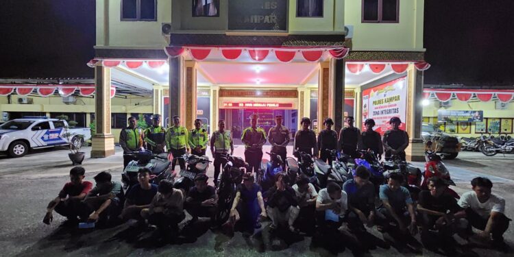 10 Unit Sepeda Motor Terjaring Razia KRYD Wilayah Hukum Polres Kampar