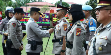 Kapolres Pimpin Sertijab Kasat Reskrim, Kasat Lantas, Kapolsek Siak Hulu dan Kapolsek Tapung Hulu Polres Kampar