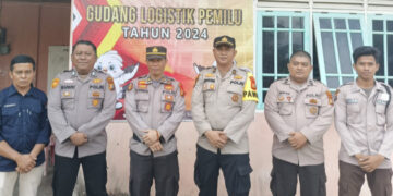 Kembali, Polres Kampar Pengecekan dan Monitoring Gudang Ligistik Pemilu 2024