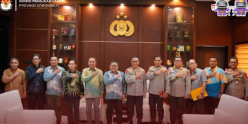 Menjelang PSU Dapil 6, Ketua & Anggota KPU Provinsi Ketemu Kapolda Gorontalo