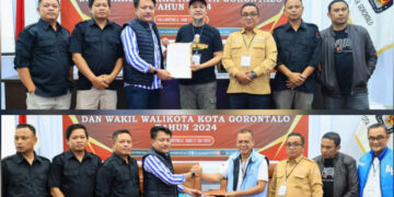 Ketua KPU Kota Gorontalo Menerima Dokumen Syarat Dukungan Bakal Pasangan Calon Perseorangan 
