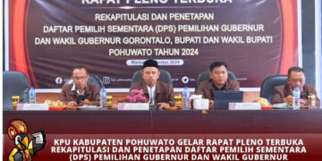 KPU Pohuwato Tetapkan DPS, Laki-Laki   57.308 & Perempuan 55.991