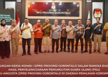 Terima Kunjungan Momisi I DPRD Provinsi, KPU Provinsi Gorontalo Paparkan Hasil Penyelenggaraan PSU