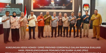 Terima Kunjungan Momisi I DPRD Provinsi, KPU Provinsi Gorontalo Paparkan Hasil Penyelenggaraan PSU