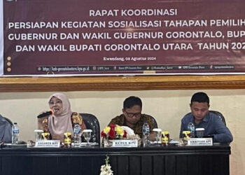 KPU Gorontalo Utara Gelar Rapat Koordinasi Persiapan Sosialisasi Tahapan Pilkada 2024