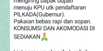 Upsss, Bocor Diskusi Groub Whatsaap Terkait Dugaan Arahan Mengawal Pendaftaran Calon Gubernur