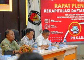 KPU Gorontalo Gelar Pleno Terbuka Rekapitulasi DPT Pilkada 2024