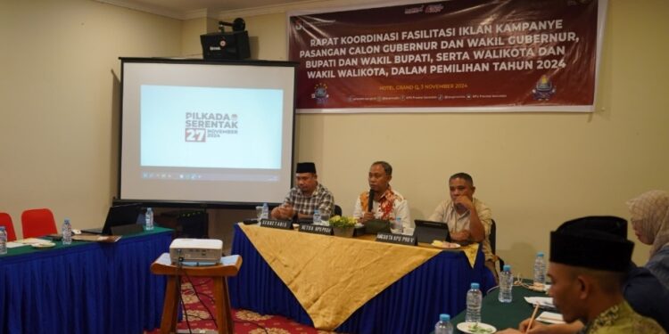 KPU Gorontalo Gelar Rakor Fasilitasi iklan Kampanye Pilkada 2024
