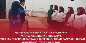 Anggota KPU Gorut Noval Katili, Lantik PAW PPS di Dua Kecamatan