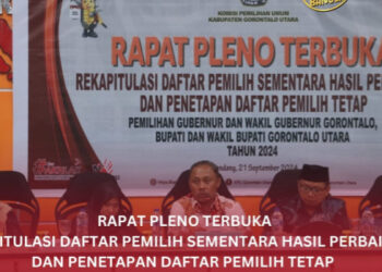 KPU Kabupaten Gorontalo Utara Tetapkan Daftar Pemilih Tetap pada Pemilihan Kepala Daerah Tahun 2024
