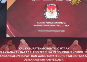 KPU Gorut Gelar Rapat Pleno Terbuka Pengundian Nomor Urut Calon Bupati dan Wakil Bupati serta Deklarasi Kampanye Damai