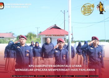 Memperingati Hari Pahlawan, KPU Kabupaten Gorontalo Utara Gelar Upacara