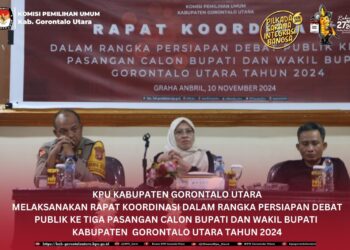 KPU Gorut Gelar Rapat Koordinasi untuk Persiapan Debat Ketiga Pilkada 2024