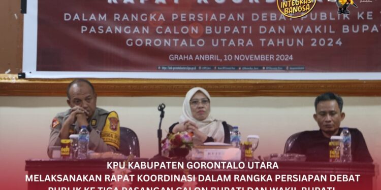 KPU Gorut Gelar Rapat Koordinasi untuk Persiapan Debat Ketiga Pilkada 2024