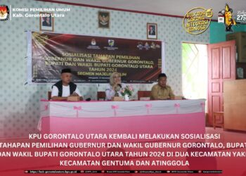 KPU Gorontalo Utara dan KNPI Gelar Sosialisasi Pemilu untuk Ibu-ibu Majelis Taklim