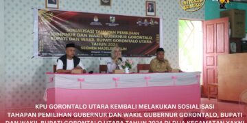 KPU Gorontalo Utara dan KNPI Gelar Sosialisasi Pemilu untuk Ibu-ibu Majelis Taklim