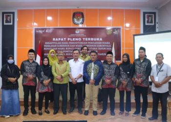 Pelaksanaan Rapat Pleno Rekapitulasi Hasil Perhitungan dan Perolehan Suara Pilkada 2024 di KPU Gorut Berjalan Tertib dan Lancar