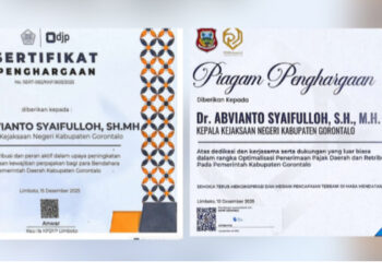 Kepala Kejaksaan Negeri Gorontalo Terima Dua Penghargaan atas Kontribusi Peningkatan Pendapatan Daerah