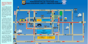 Polres Gorontalo Terapkan Rekayasa Lalu Lintas di Kawasan Menara Keagungan Limboto Saat Malam Tahun Baru 2026