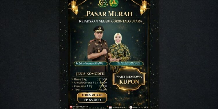 Kejari Gorontalo Utara dan IAD Gelar Pasar Murah, 500 Paket Sembako Disiapkan untuk Warga