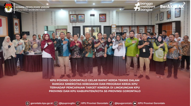 KPU Provinsi Gorontalo Gelar Rapat Kerja Teknis, Perkuat Sinergi dan Kinerja KPU se-Gorontalo