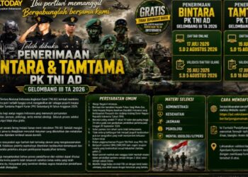 Pendaftaran Bintara dan Tamtama PK TNI AD Gelombang III TA 2026 Resmi Dibuka, Ini Syarat dan Jadwalnya